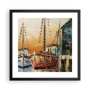 Pôster com moldura preta - Um regresso tranquilo - 40x40 cm