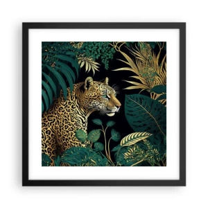 Pôster com moldura preta - Um anfitrião na selva - 40x40 cm