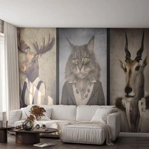 Papel de Parede Autocolante Deluxe Sticker - A pele animal está de volta à moda - Abstração, Fantasia, alce - 100x70 cm