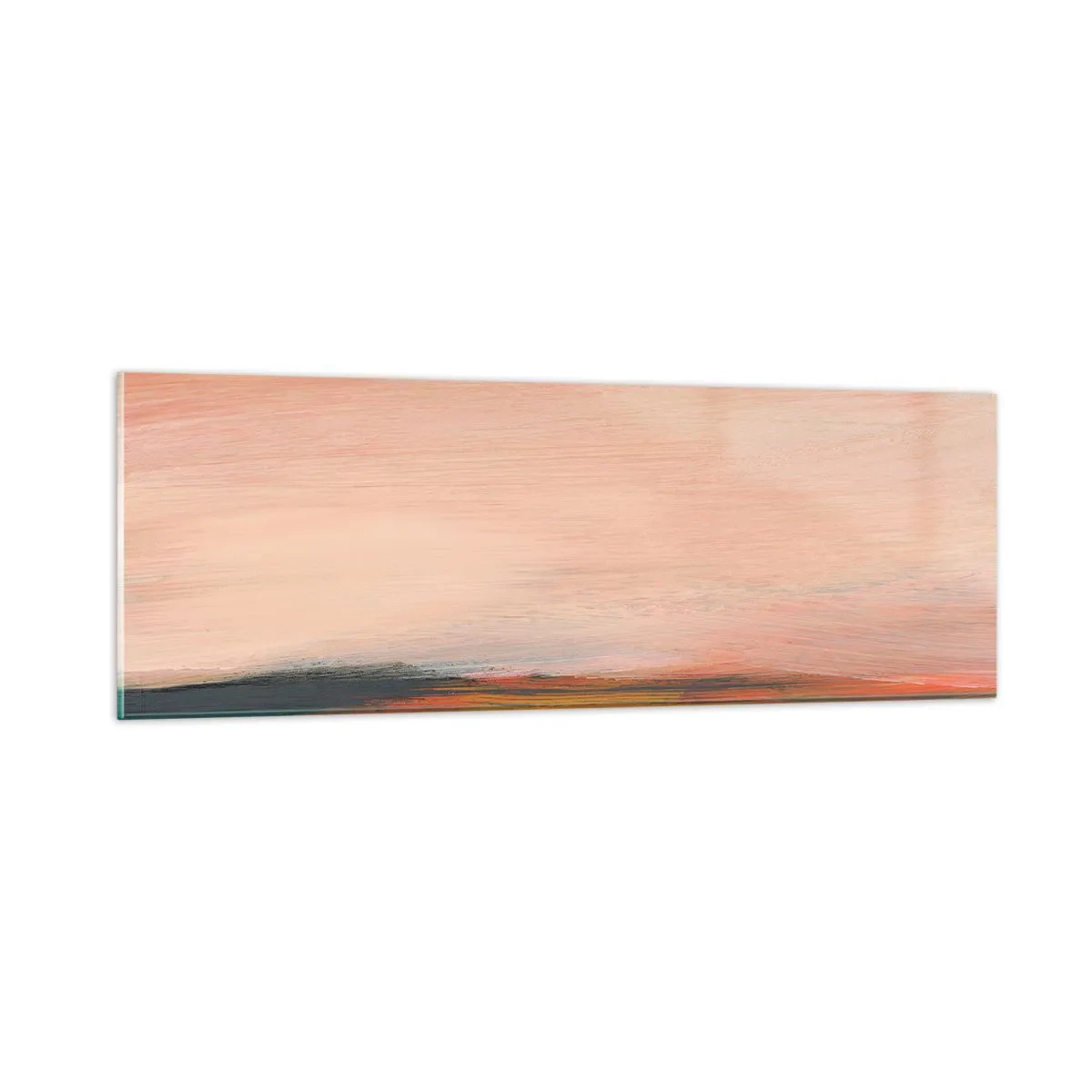 Quadro em vidro - Em tons rosa - 90x30 cm