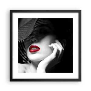 Pôster com moldura preta - Um estudo em vermelho - 40x40 cm
