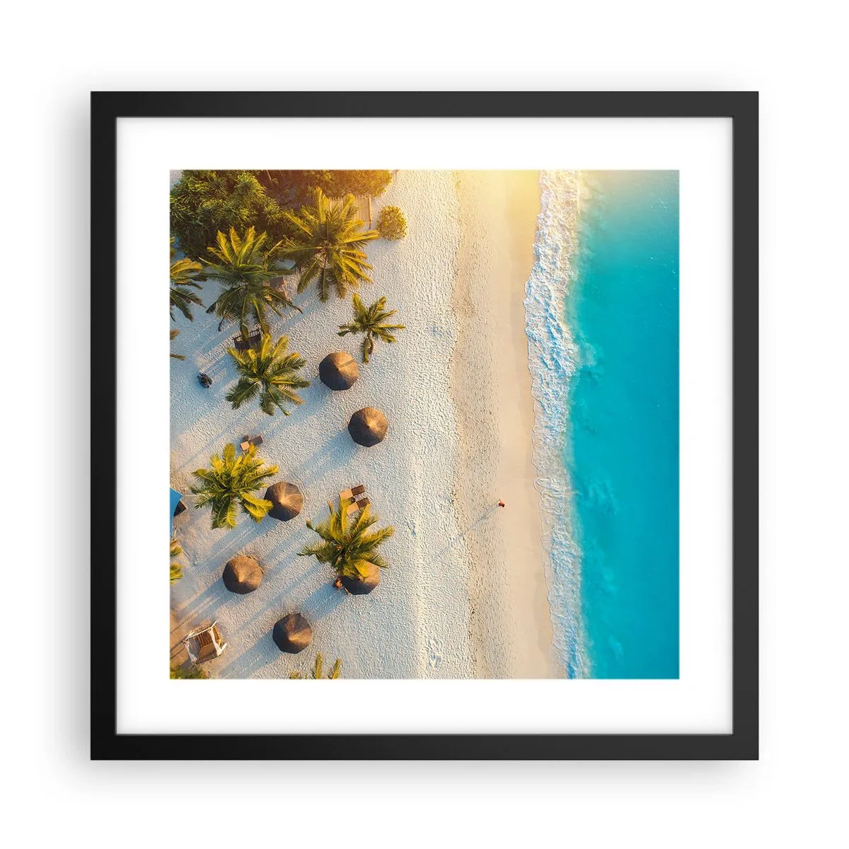 Pôster com moldura preta - Bem vindo ao Paraíso - 40x40 cm