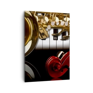 Quadro em tela - Metal, madeira e marfim - 50x70 cm