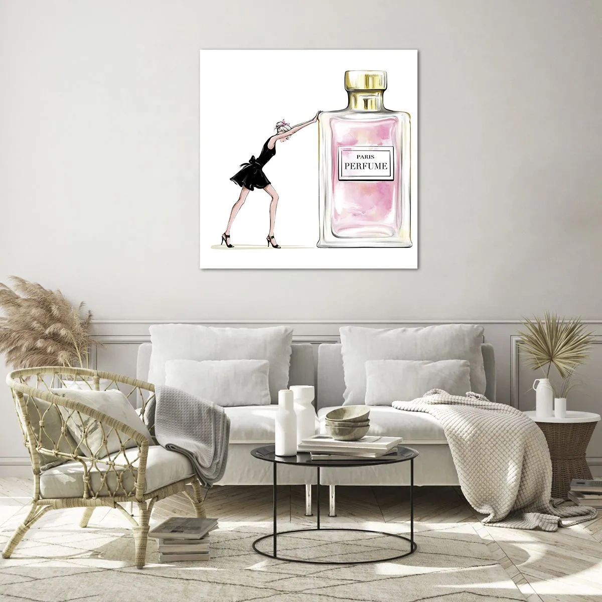 Quadro em vidro - A essência da feminilidade - 70x70 cm