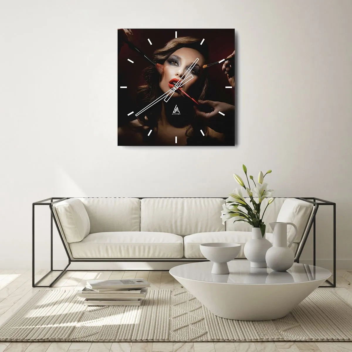 Relógio de parede - Relógio em vidro - Bela sonhadora - 40x40 cm