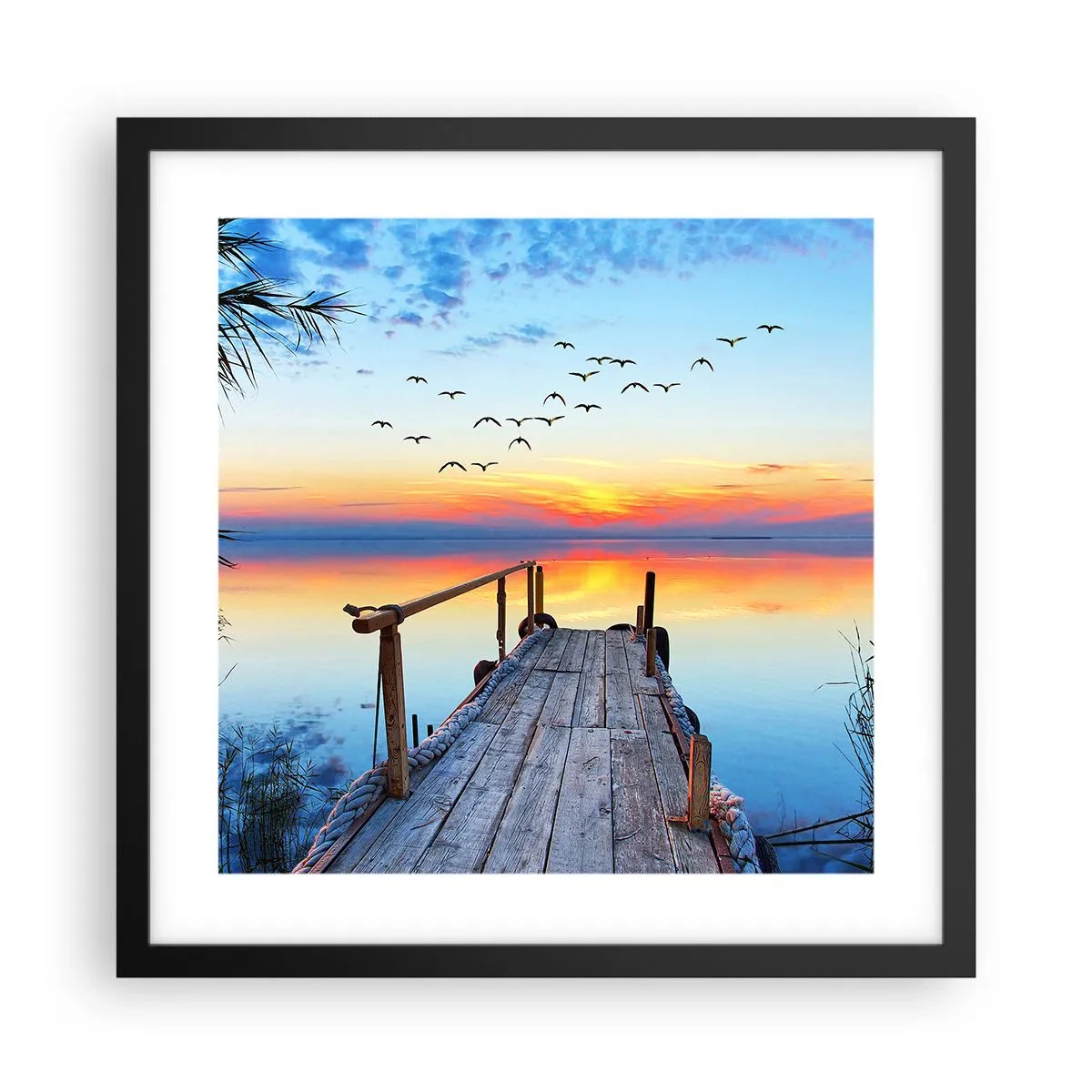 Pôster com moldura preta - É hora de voltar... - 40x40 cm