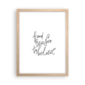 Pôster com moldura de carvalho claro - É possível - 30x40 cm