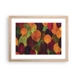 Pôster com moldura de carvalho claro - Mosaico de outono - 40x30 cm