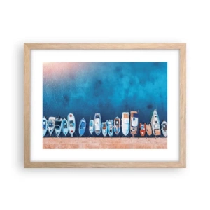 Pôster com moldura de carvalho claro - Em uma fileira - 40x30 cm