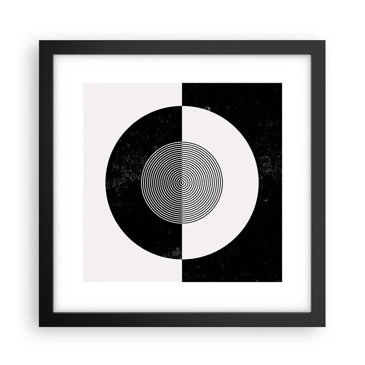 Pôster com moldura preta - Harmonia a preto e branco - 30x30 cm