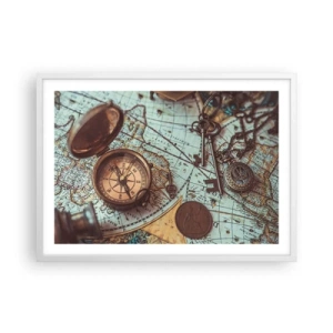Pôster em moldura branca - Para o aventureiro - 70x50 cm