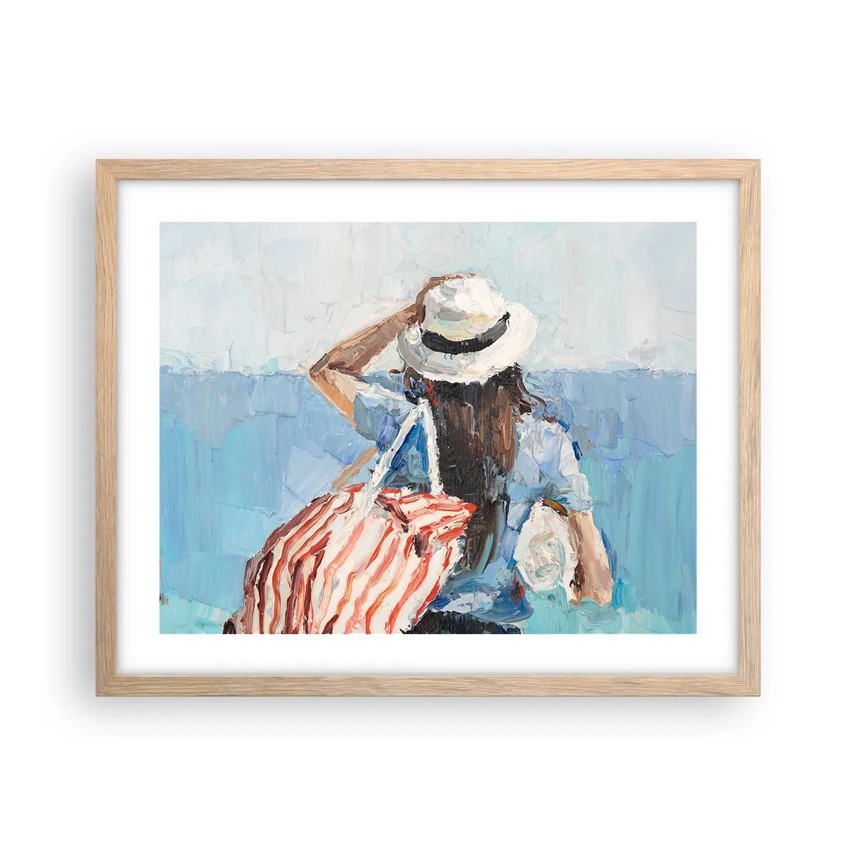 Pôster com moldura de carvalho claro - Bem-vindo às suas férias - 50x40 cm