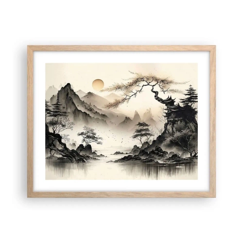 Pôster com moldura de carvalho claro - O charme único do Oriente - 50x40 cm