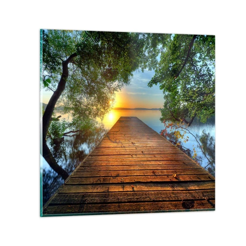 Quadro em vidro - Tome o seu tempo, sente-se - 50x50 cm