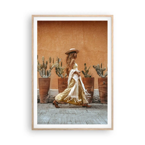 Pôster com moldura de carvalho claro - Estilo hippie - 70x100 cm