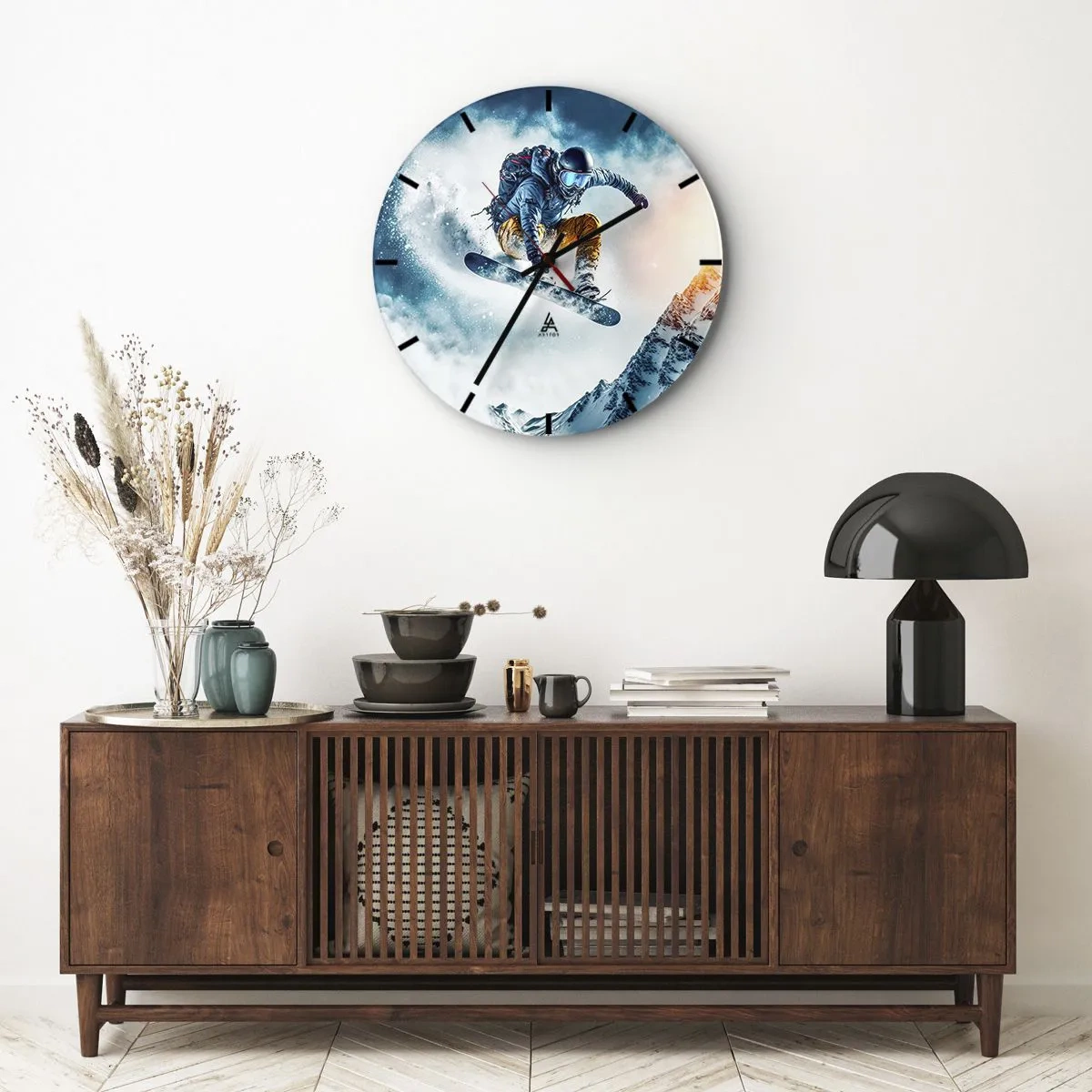 Relógio de parede - Relógio em vidro - Emoções extremas - 40x40 cm