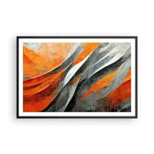 Pôster com moldura preta - Calor e frio - 91x61 cm