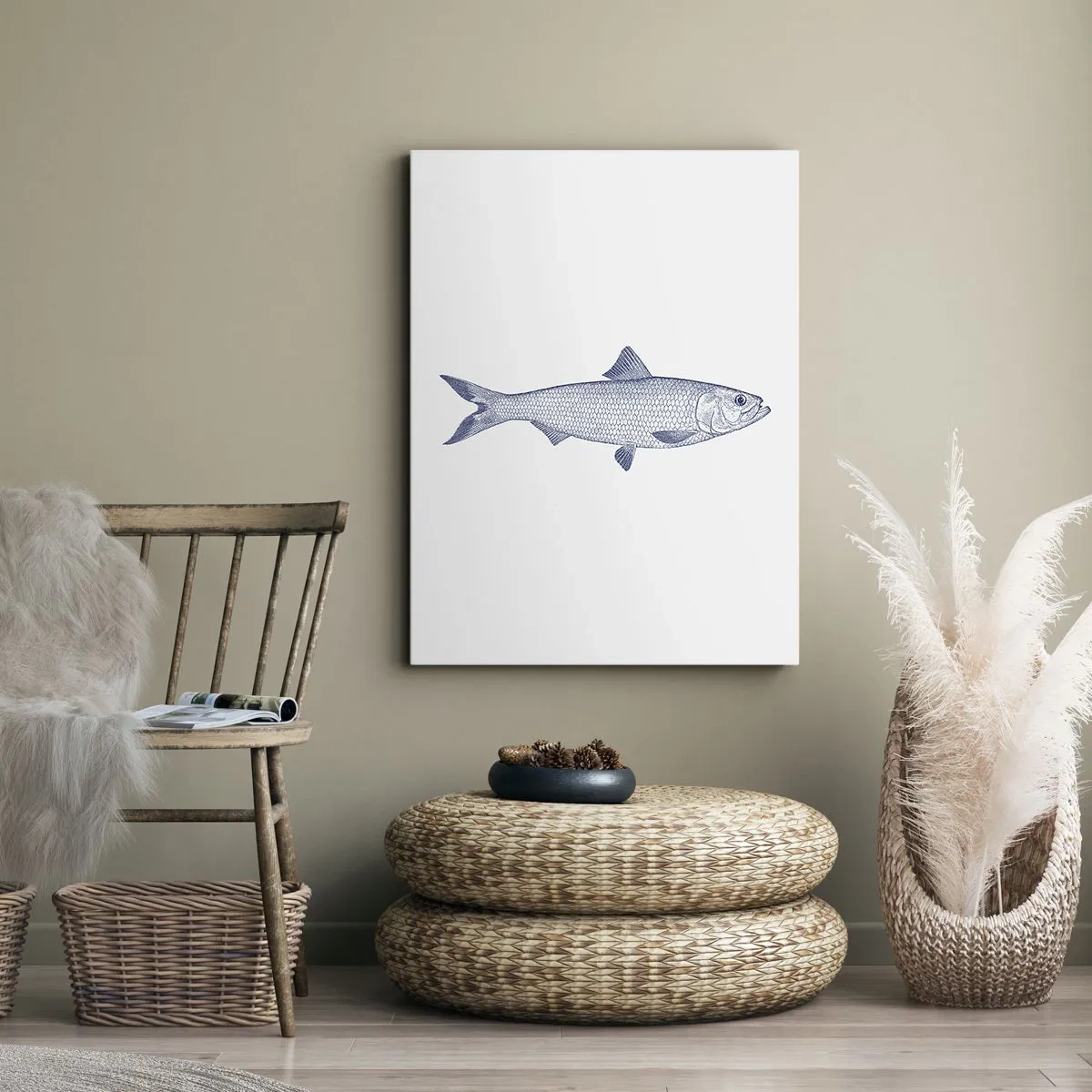 Quadro em tela - Saudações dos mares do norte - 65x120 cm