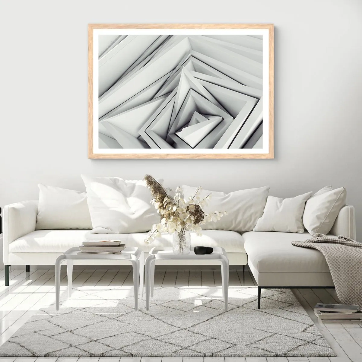 Pôster com moldura de carvalho claro - Cantos vivos - 91x61 cm