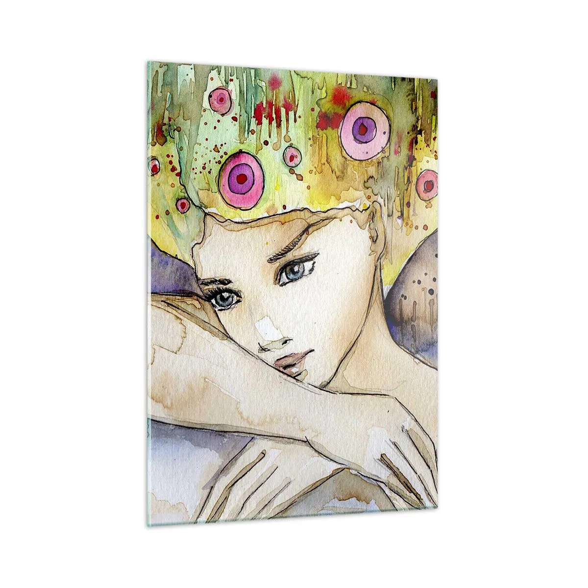 Quadro em vidro - Princesa borboleta - 50x70 cm
