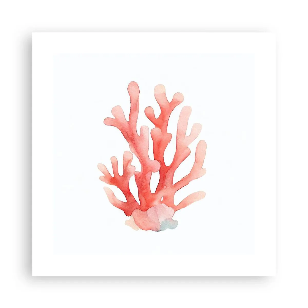Pôster - Coral de cor coral - 40x40 cm