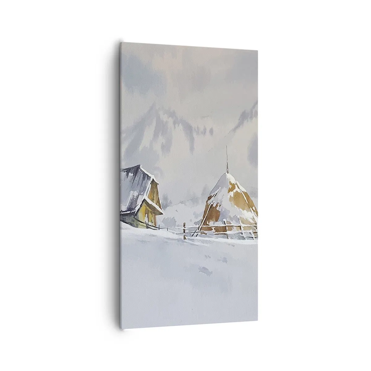 Quadro em tela - No vale nevado - 65x120 cm