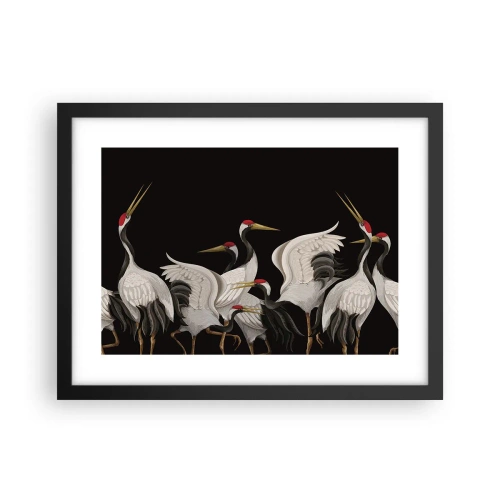 Pôster com moldura preta - Assuntos de aves - 40x30 cm