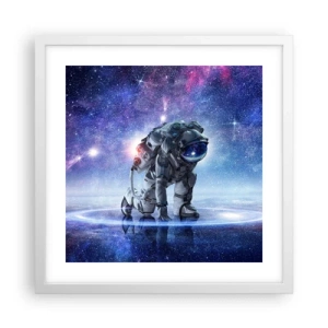 Pôster em moldura branca - Céu estrelado acima de mim - 40x40 cm