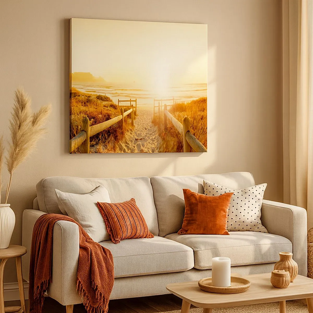 Quadro em tela - Pelaa duna, em direção ao sol - 30x30 cm