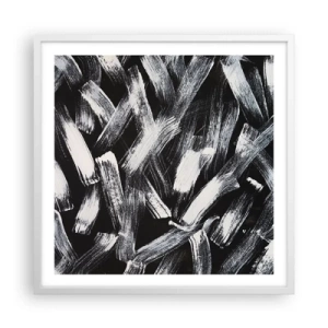 Pôster em moldura branca - Abstração no espírito industrial - 60x60 cm