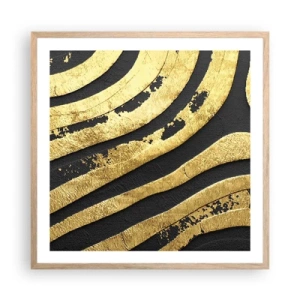 Pôster com moldura de carvalho claro - Tudo flui - 60x60 cm