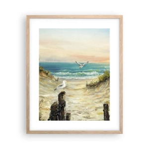 Pôster com moldura de carvalho claro - Refúgio sem vento - 40x50 cm