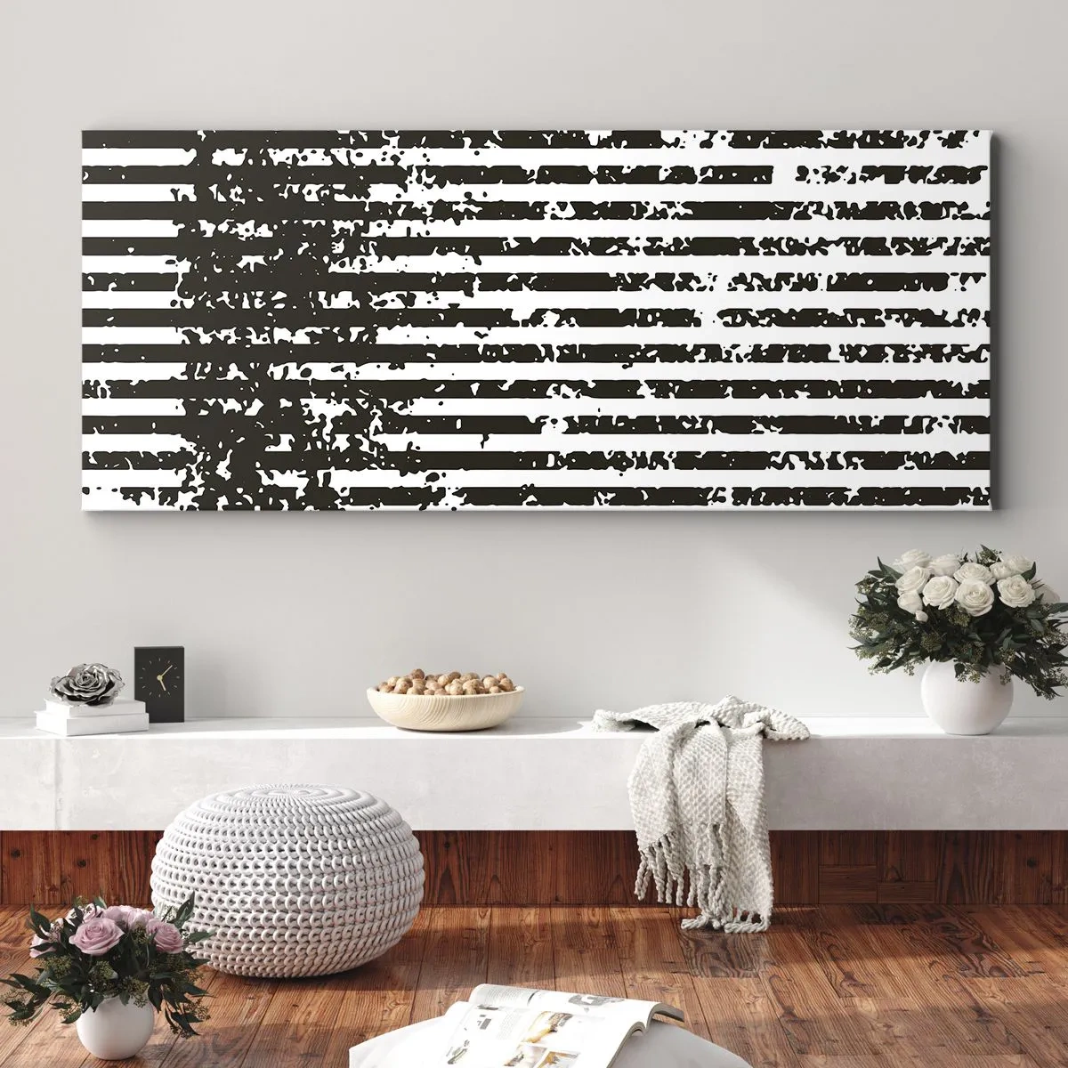 Quadro em tela - Ritmo e ruído - 160x50 cm