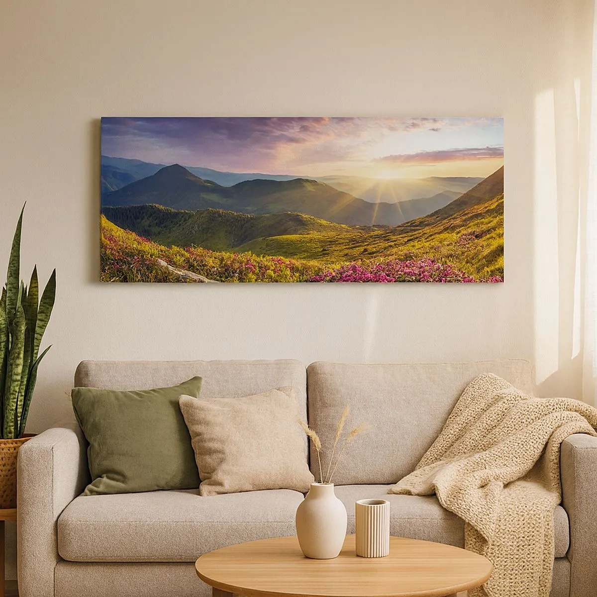 Quadro em tela - A frescura de uma manhã nas montanhas - 100x40 cm