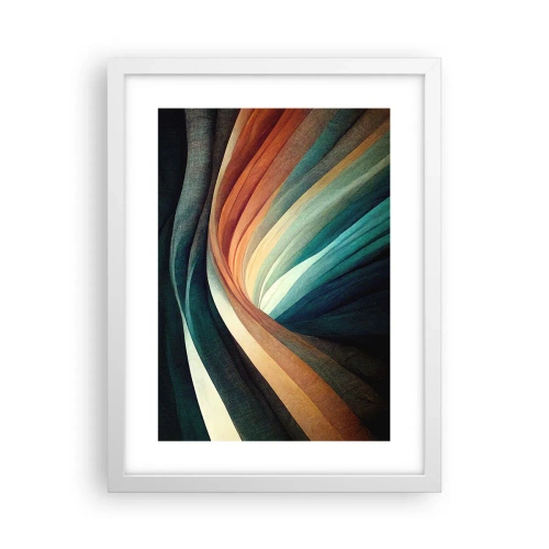 Pôster em moldura branca - Tecido de cores - 30x40 cm