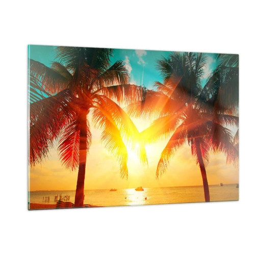Quadro em vidro - Casal exótico - 120x80 cm