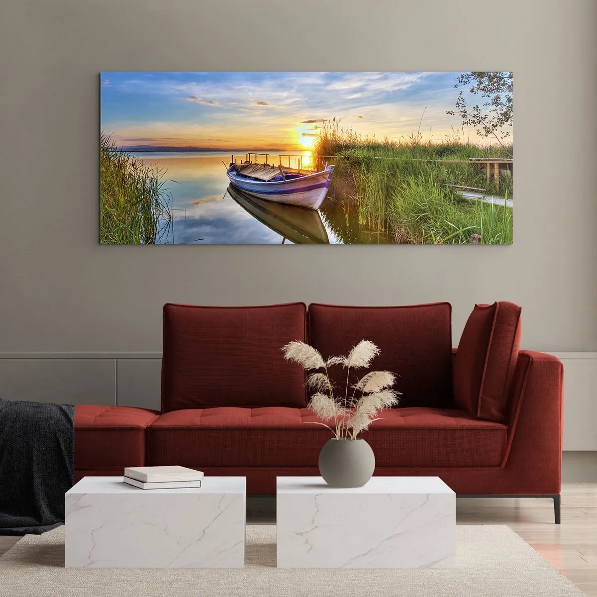 Quadro em vidro - Enseada de sonhos realizados - 100x40 cm
