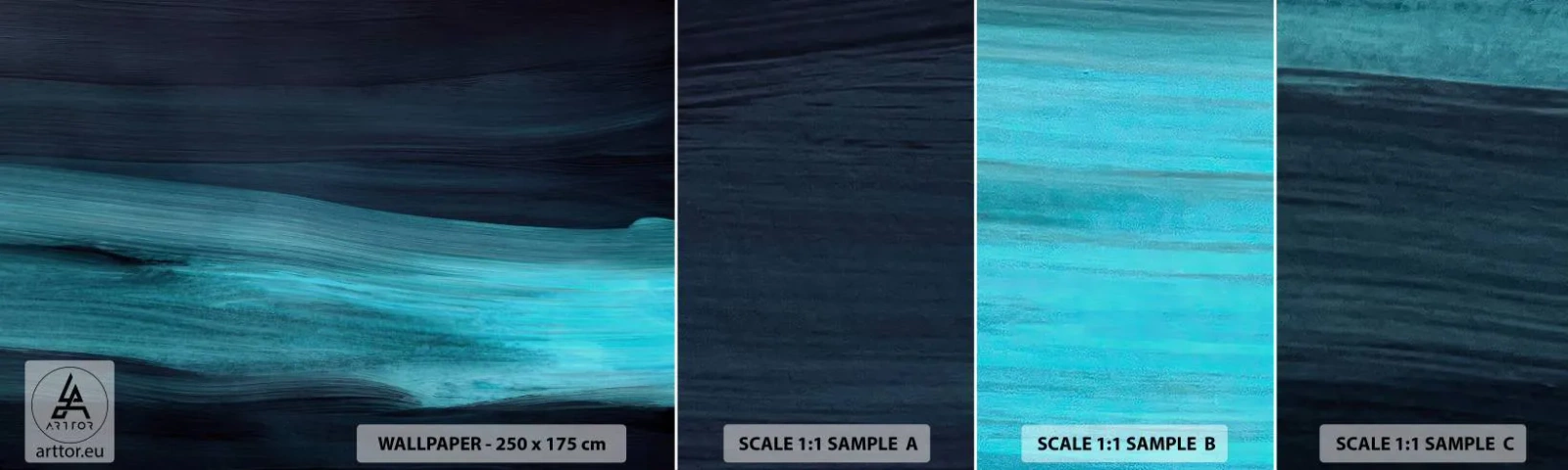 Amostra de Papel de Parede Standard Eco - Vá com o fluxo - Escuro, Pedaço, Abstração - 100x30 cm