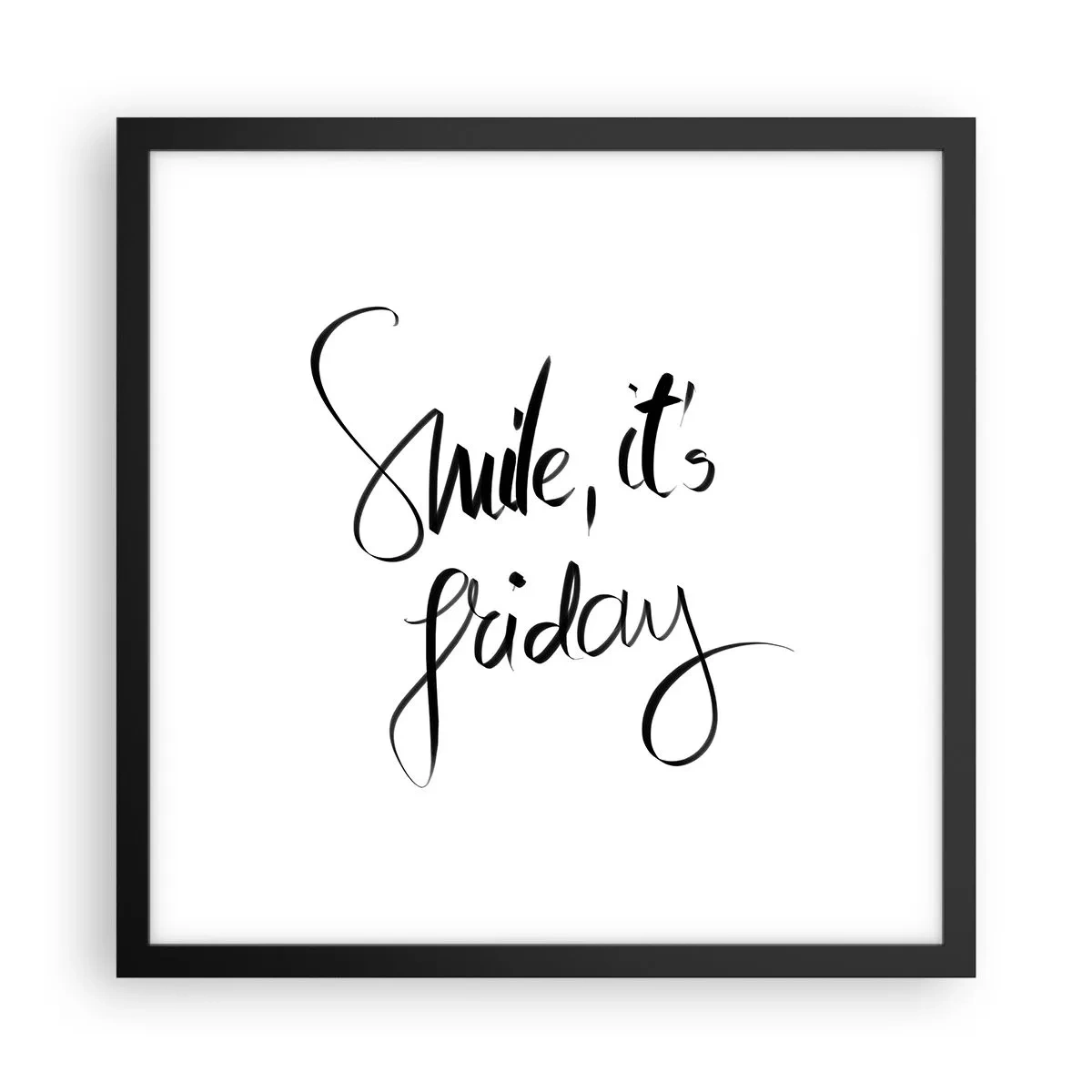 Pôster com moldura preta - Verdadeira alegria - 40x40 cm
