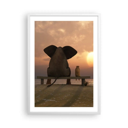 Pôster em moldura branca - Como é bom ficarmos em silêncio juntos - 50x70 cm