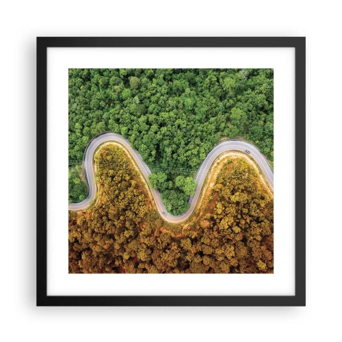 Pôster com moldura preta - Fronteiras e descobertas - 40x40 cm