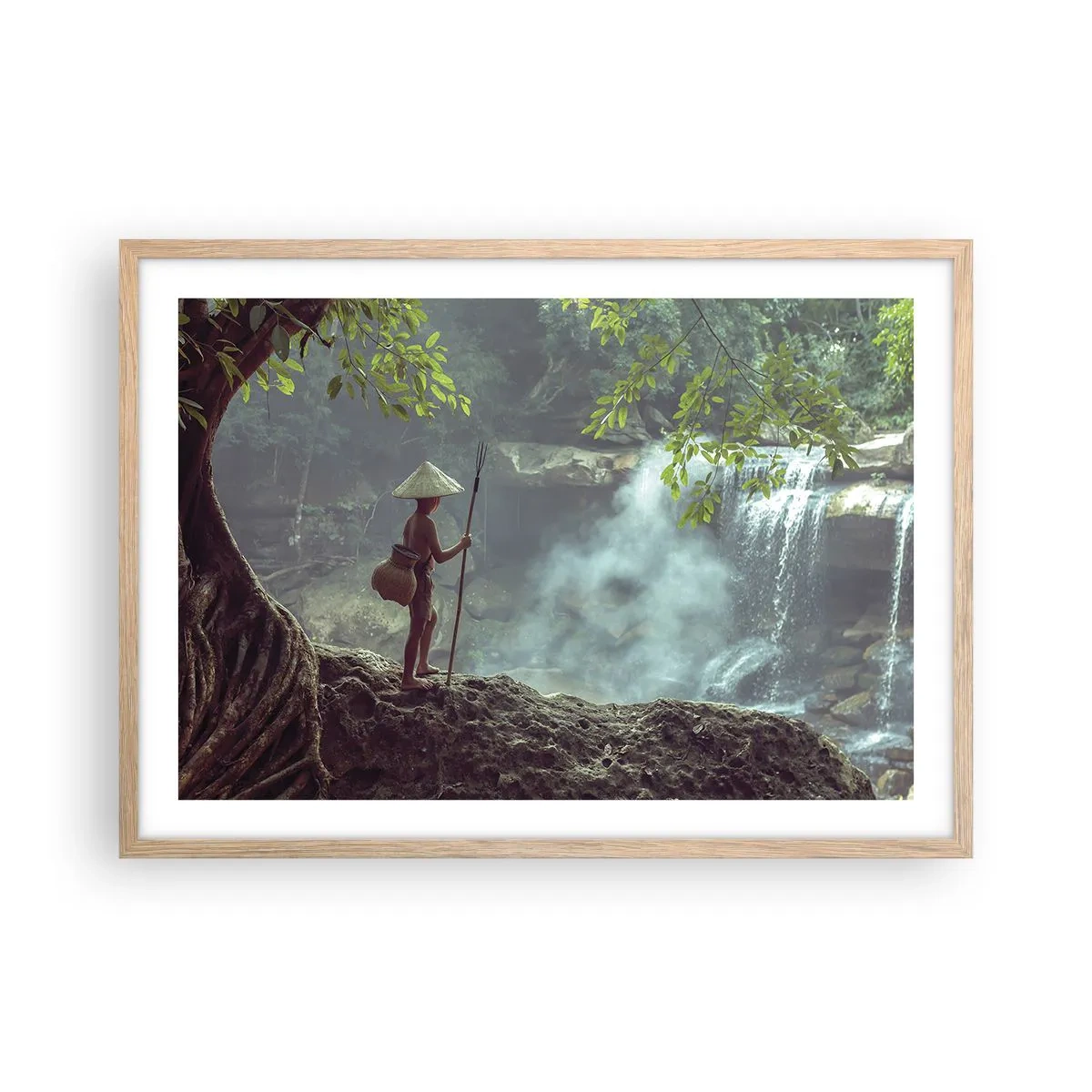 Pôster com moldura de carvalho claro - Amigo da natureza - 70x50 cm