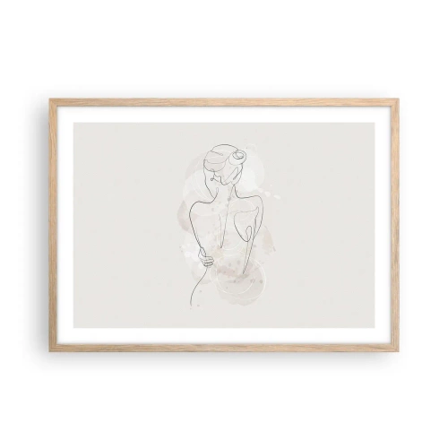 Pôster com moldura de carvalho claro - Como um instrumento sensível - 70x50 cm