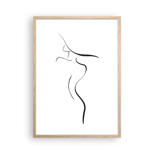 Pôster com moldura de carvalho claro - Elusiva como uma onda - 50x70 cm