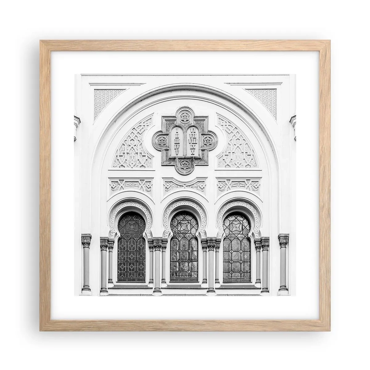 Pôster com moldura de carvalho claro - Na fronteira das culturas - 40x40 cm