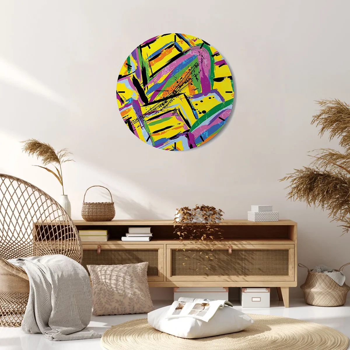 Relógio de parede - Relógio em vidro - Grito de alegria - 40x40 cm