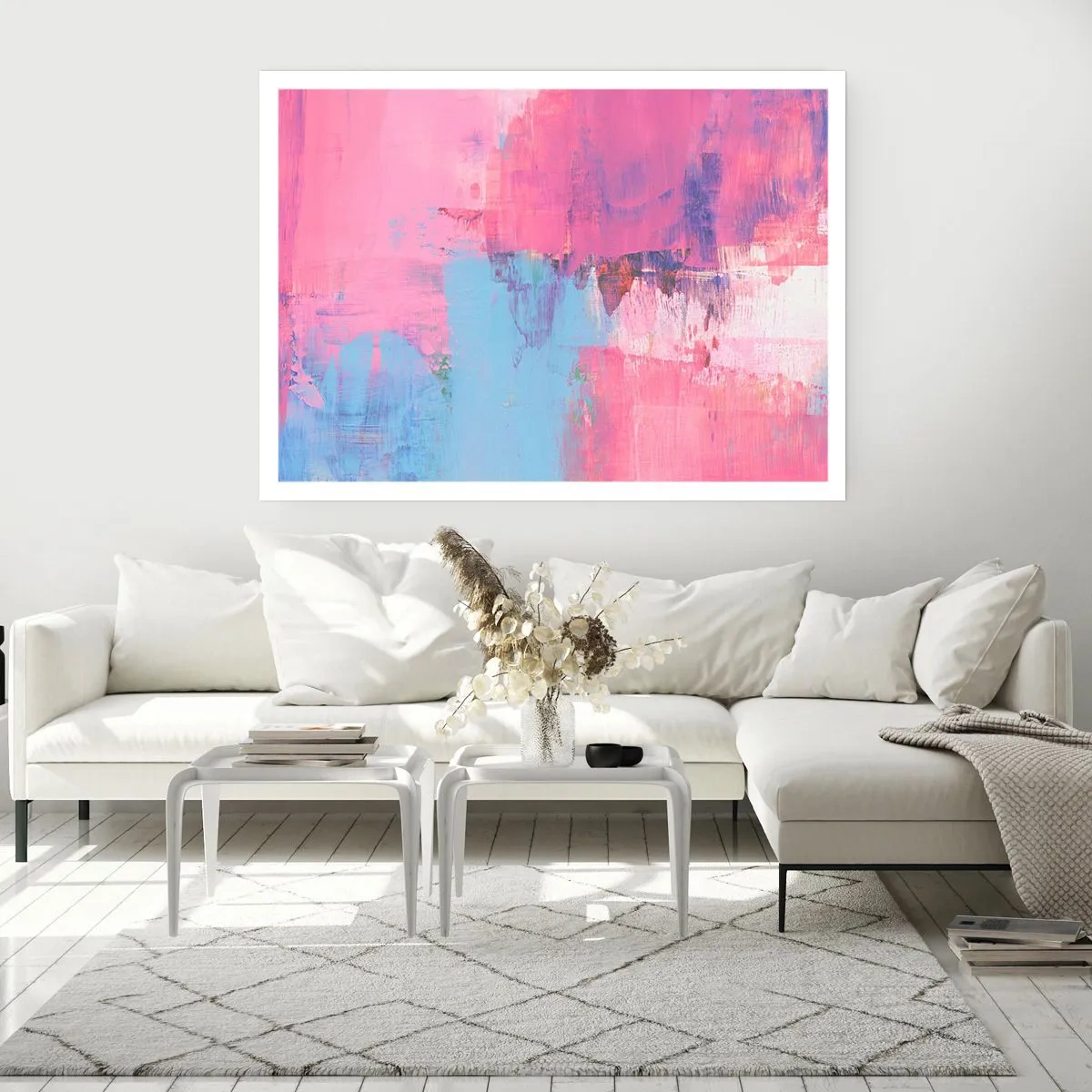 Pôster - Rosa, azul e uma pitada de luz - 91x61 cm