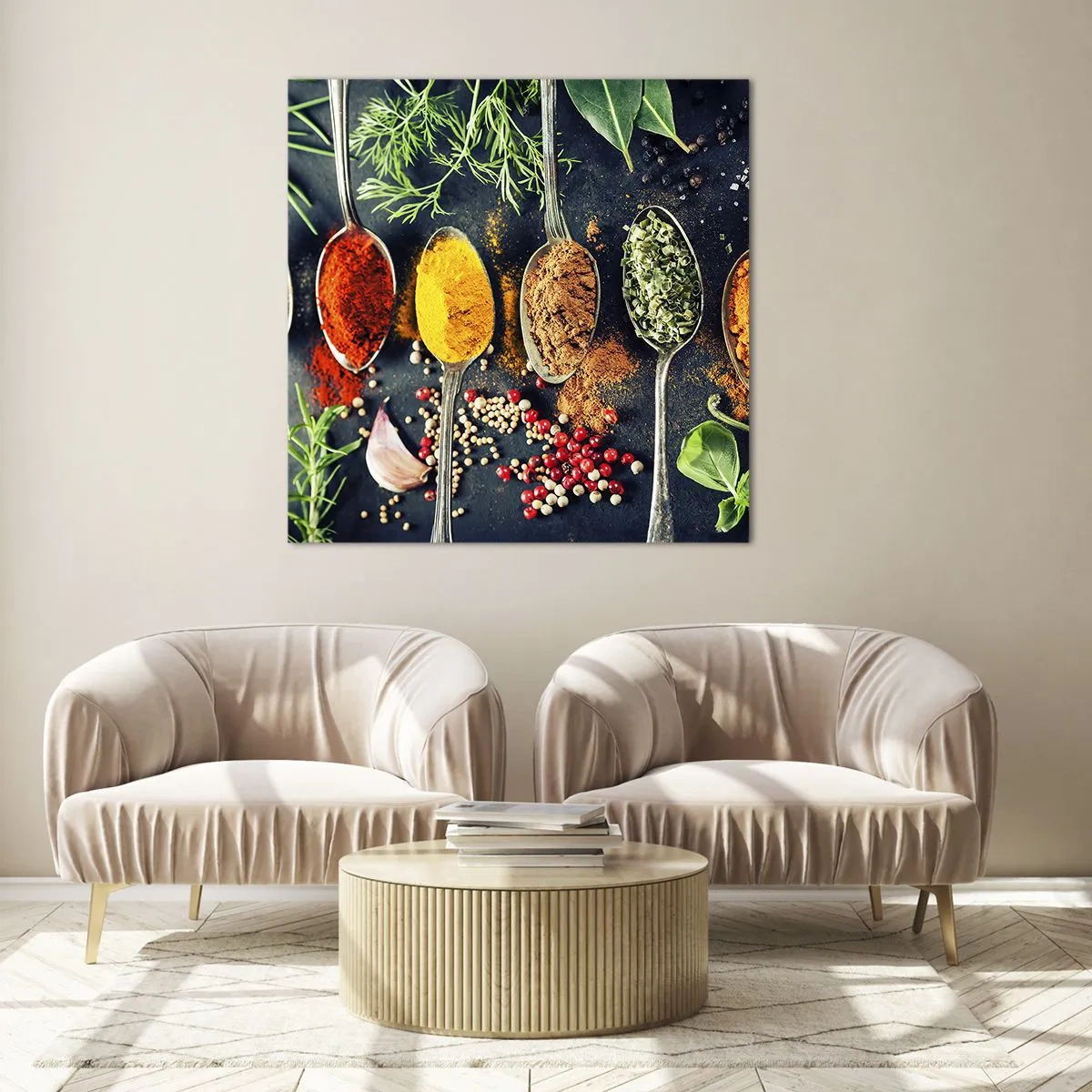 Quadro em vidro - Magia culinária - 50x50 cm