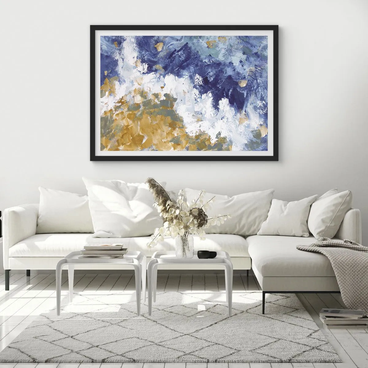 Pôster com moldura preta - Dança dos elementos - 70x50 cm