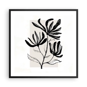 Pôster com moldura preta - Esboço para o herbário - 60x60 cm